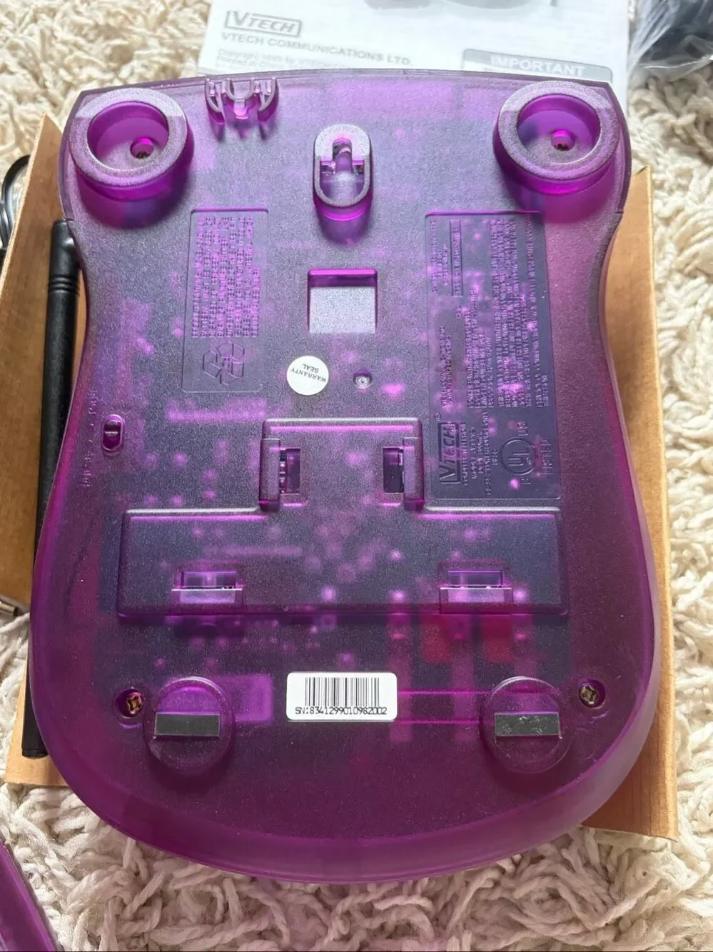 Awesome VTech VT 02 9121 Translucent Purple cordless phone Y2K 90s